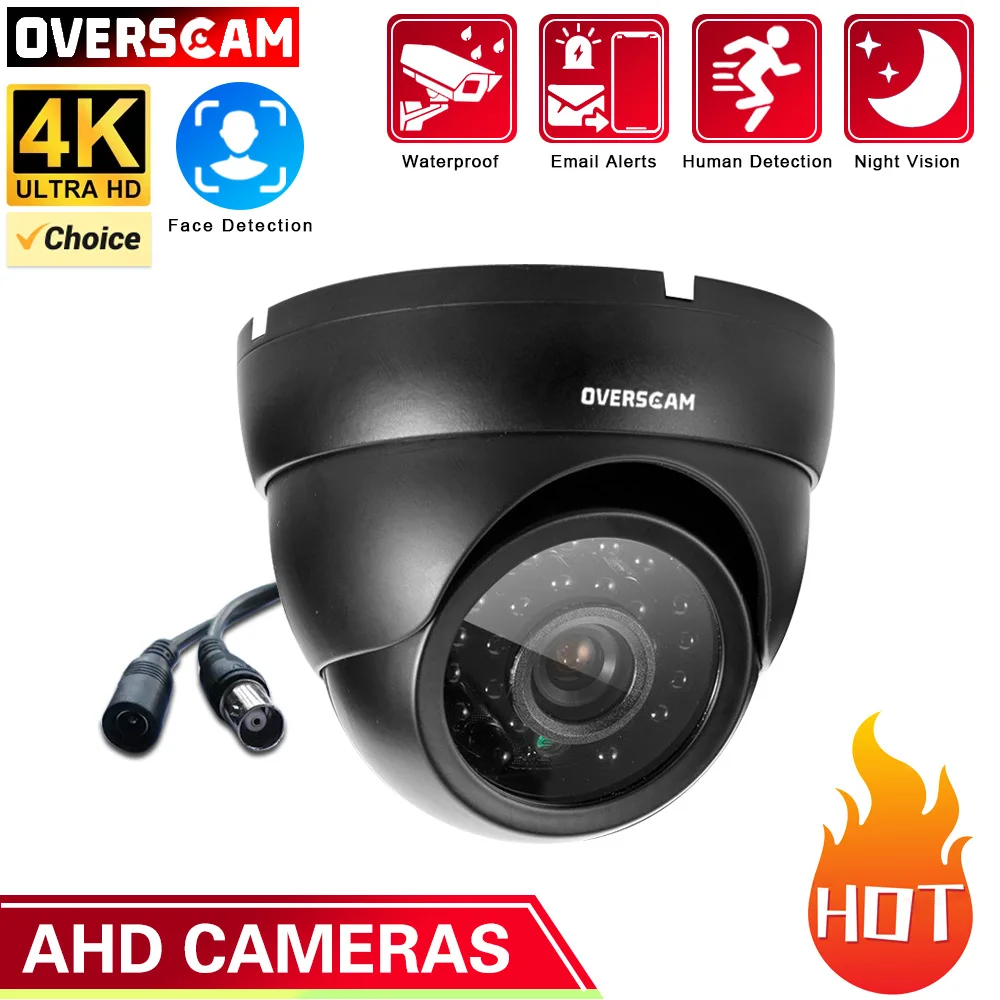 Smar 4K AHD Camera 8MP 5MP Indoor Home Security Camera With Face Detection Dome IR Led Night Vision Day & Night Surveillance BNC