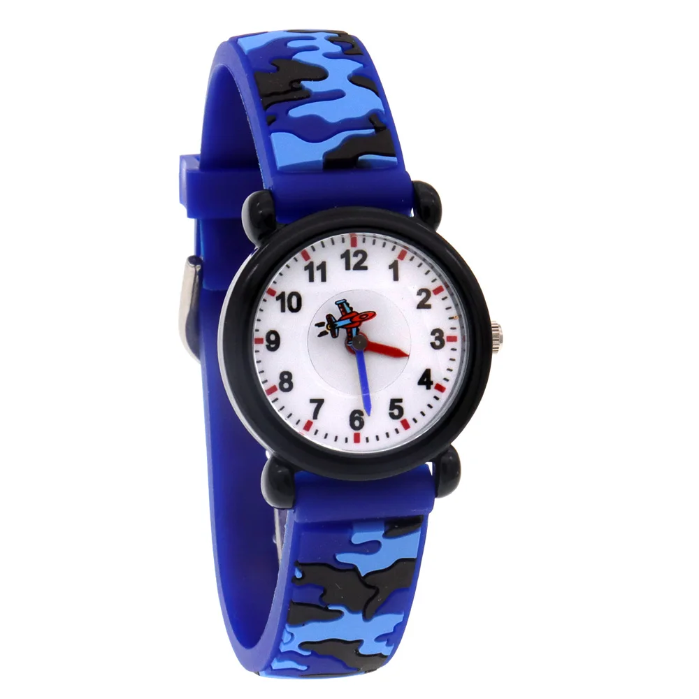 New Plane Hands Silicone Strap Kids Children Watch Students Quartz Birthday Wristwatch Clock Casual digital watches Boys watch