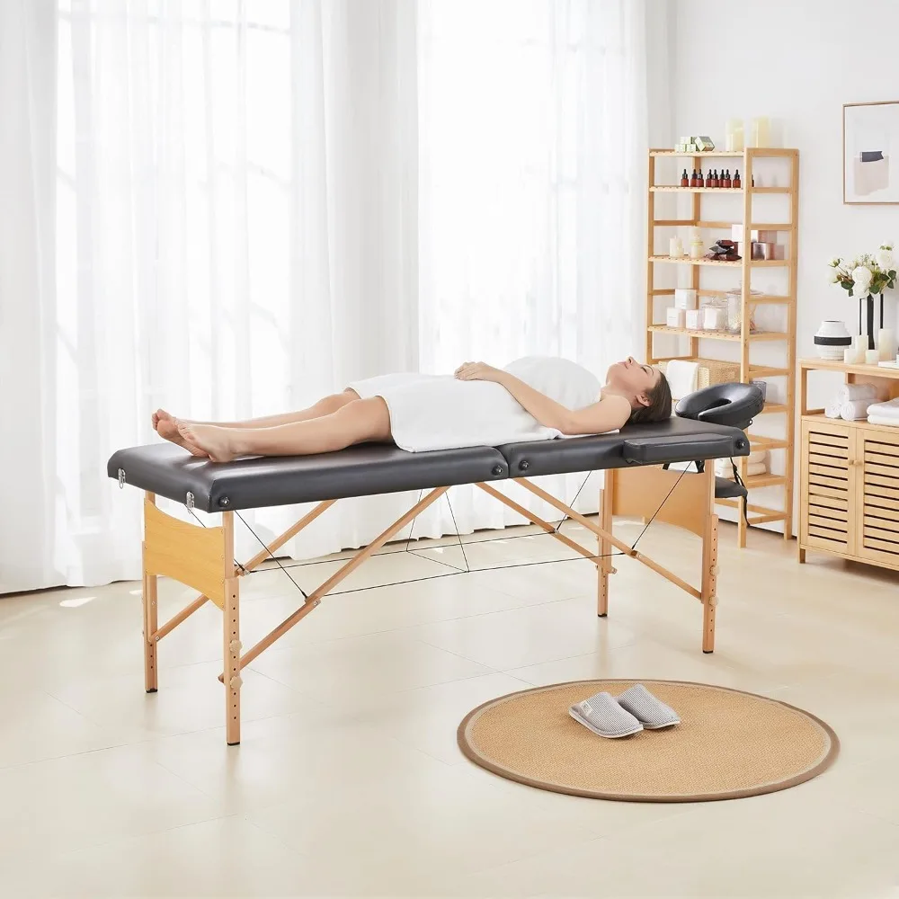 

Massage Table Portable Lash Beds Spa Bed Massage Couch Foldable Spa Tables Adjustable 2 Fold with Non-Woven Bag, Customized
