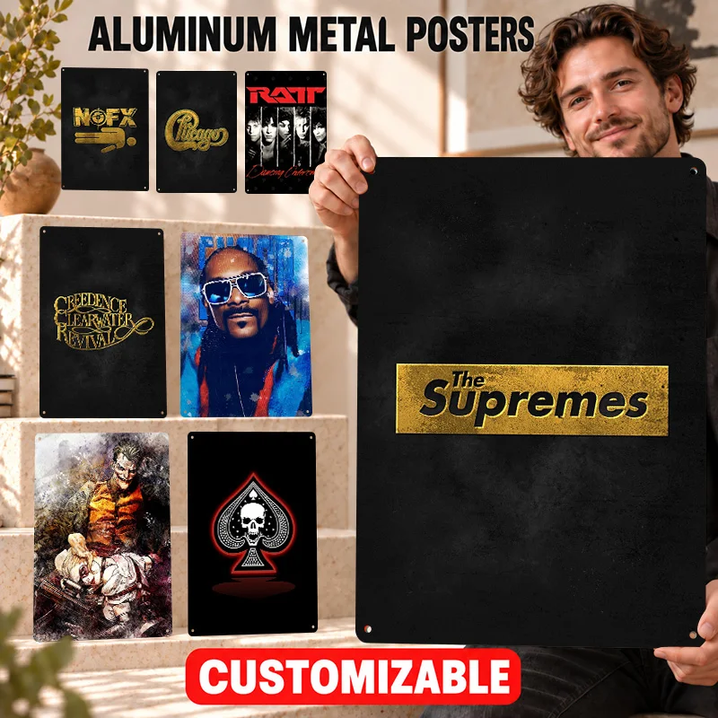 Metallica Printed Posters Retro Aggressive Stage Design Man Cave Wall Art Personalized Aluminum Metal Sign Band Supporter Gift