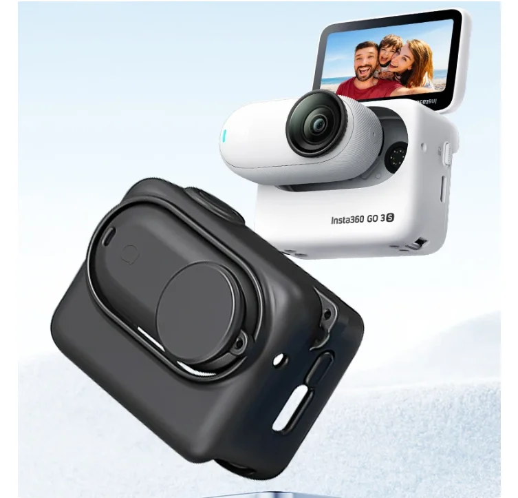 Аксессуары для Insta360 GO 3/GO3S, мягкий чехол + крышка объектива, резиновая силиконовая силикагелевая защита корпуса для Insta 360 go3S