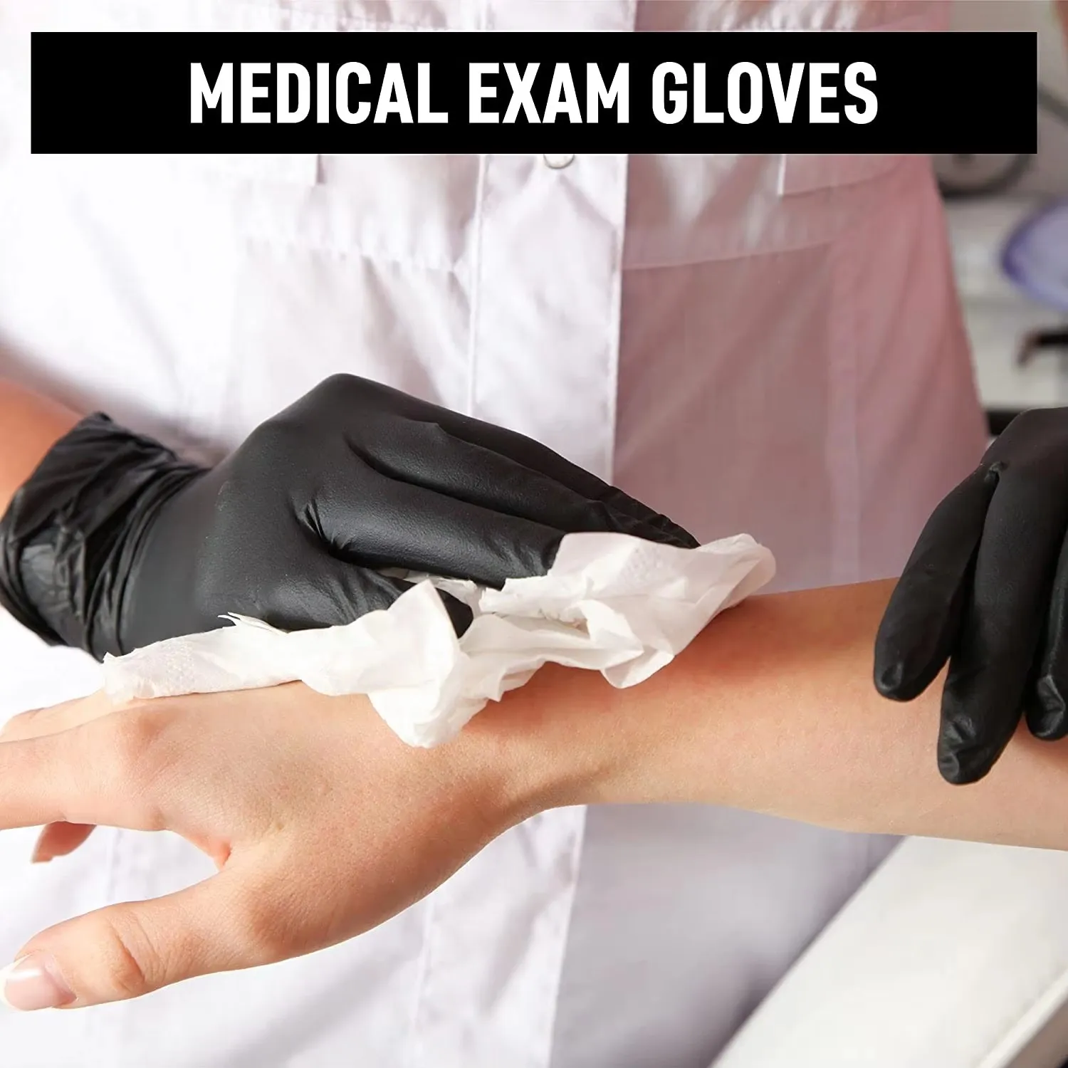 100/50/10pcs Black Nitrile Gloves Disposable Waterproof Tattoo Gloves for Cleaning Gloves Tattoo Hairdressing Tool S/M/L/XL Size
