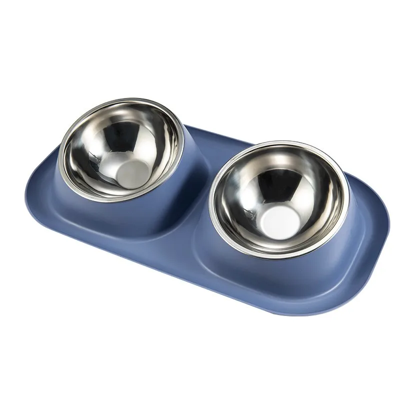 

Manufacturer wholesale pet bowl stainless steel 15 degree bevel cat food bowl double dog bowl luxury