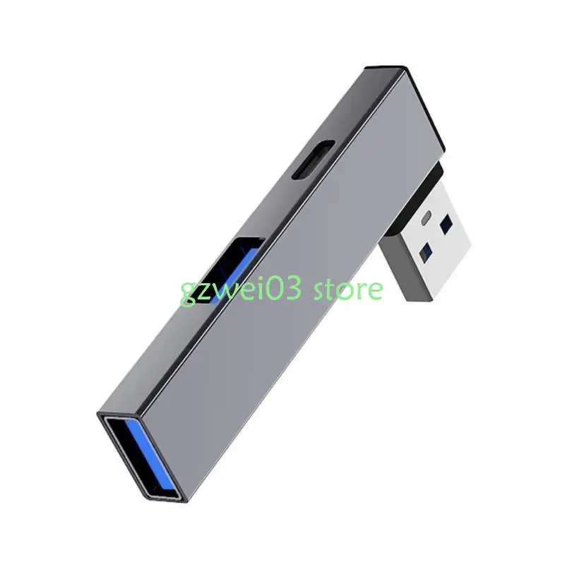 Y8AC alumínio USB3.0 Hub USB Splitter Extender USB USB para Tipo C+USB3.0+Usb2.0 Adaptador cubo porta para conectividade