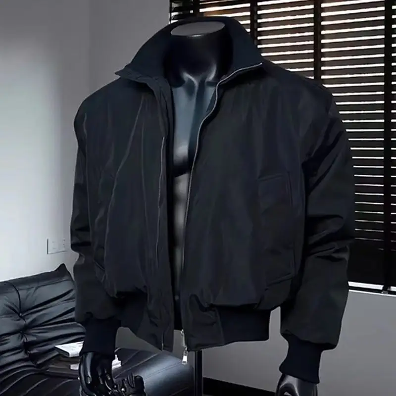 Ma1 Pilot Jacket Men's  Short Collar Cleanfit Baseball Style Loose Fit Polyester Windproof Zipper Closure JacketYY282