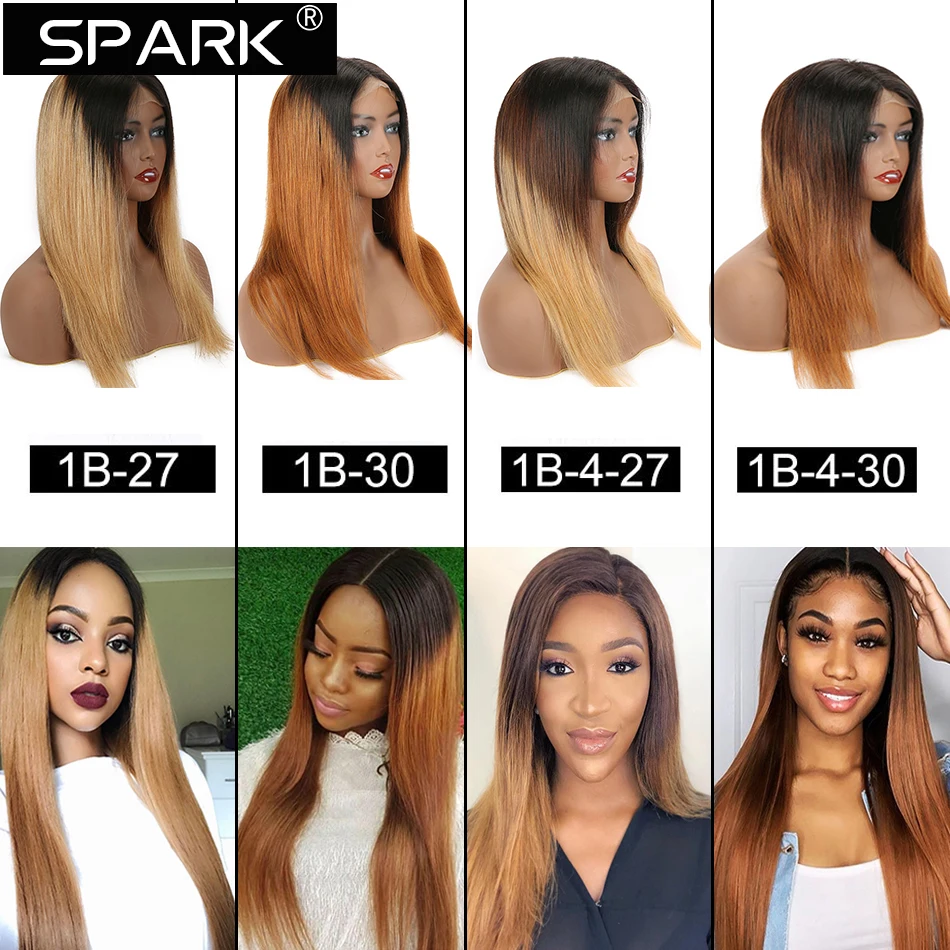 Ombre Lace Front Wig Human Hair Wigs For Women Brazilian Straight Lace Front Wig Ombre Blonde 13X4 Lace Frontal Wig Remy Hair
