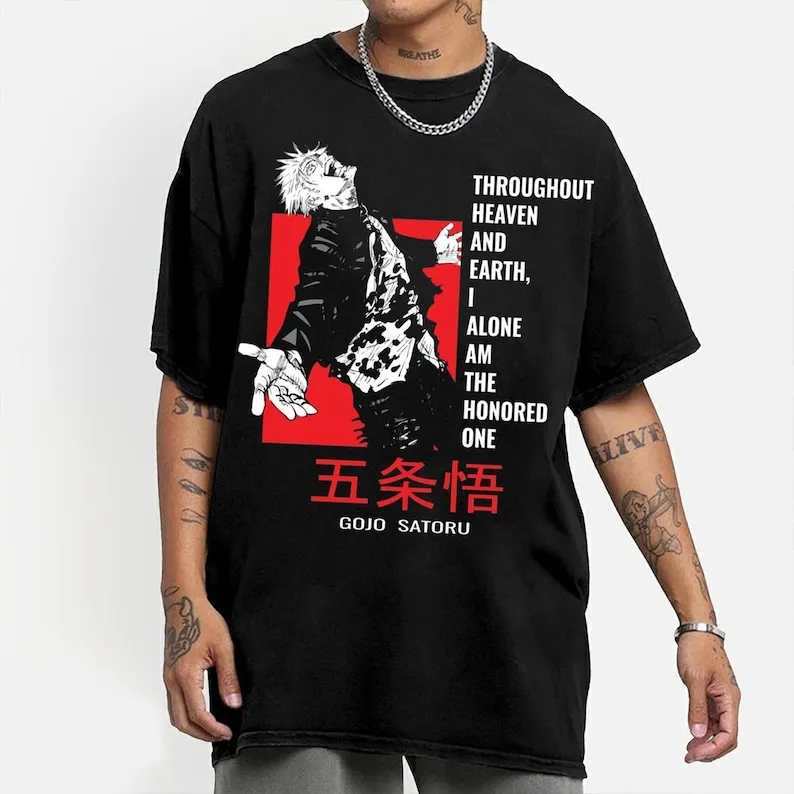 

Jujutsu anime shirt, Satoru Gojo JJK t shirt, Gojo unisex Anime tshirt, harajuku clothing