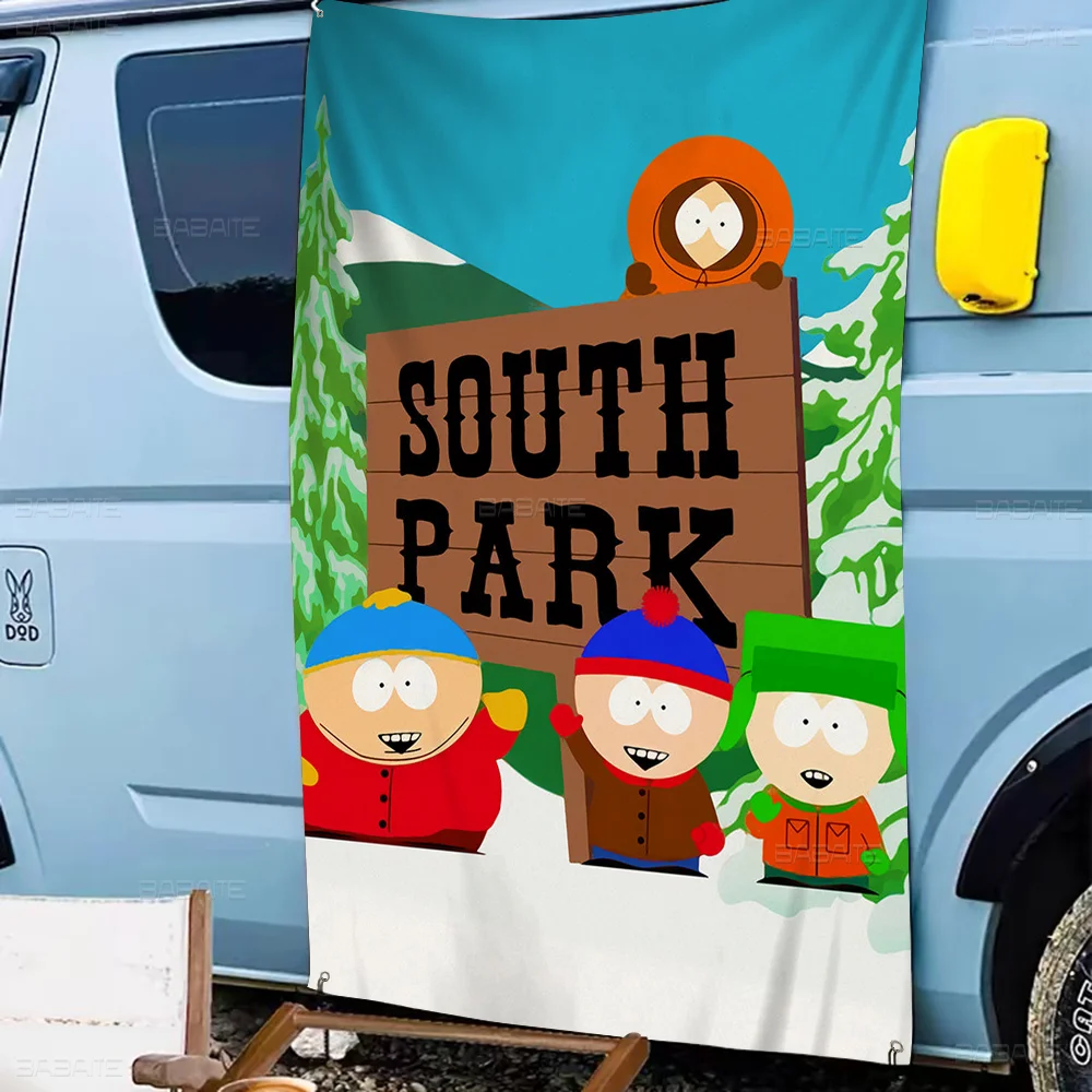 Cartoon S-South Cute P-Park Cartoon Flag Art Science Fiction Room Home Decor Wall Hanging Home Decor Banner