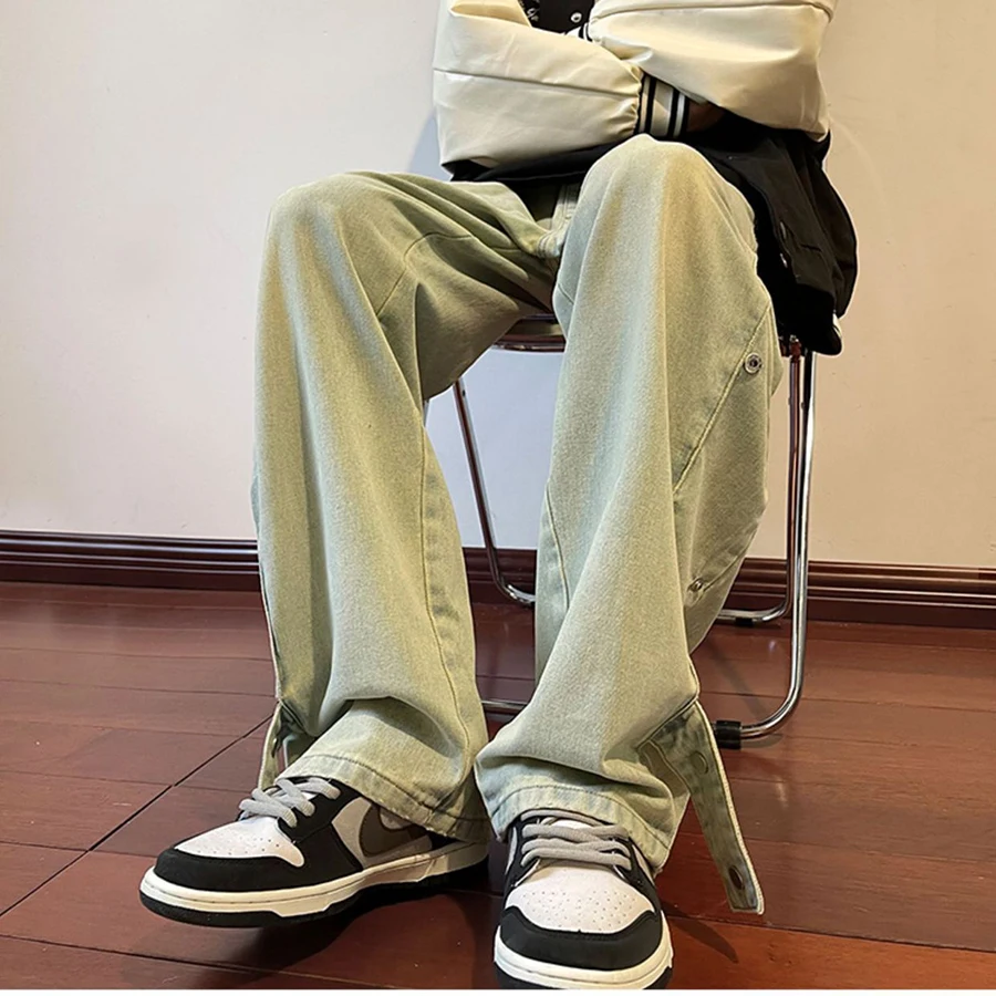 New Cargo Pants For Men Straight Jeans Fashion Hip Hop Youth Street Denim Pants Casual Business Y2k Vintage Style Black Jeans