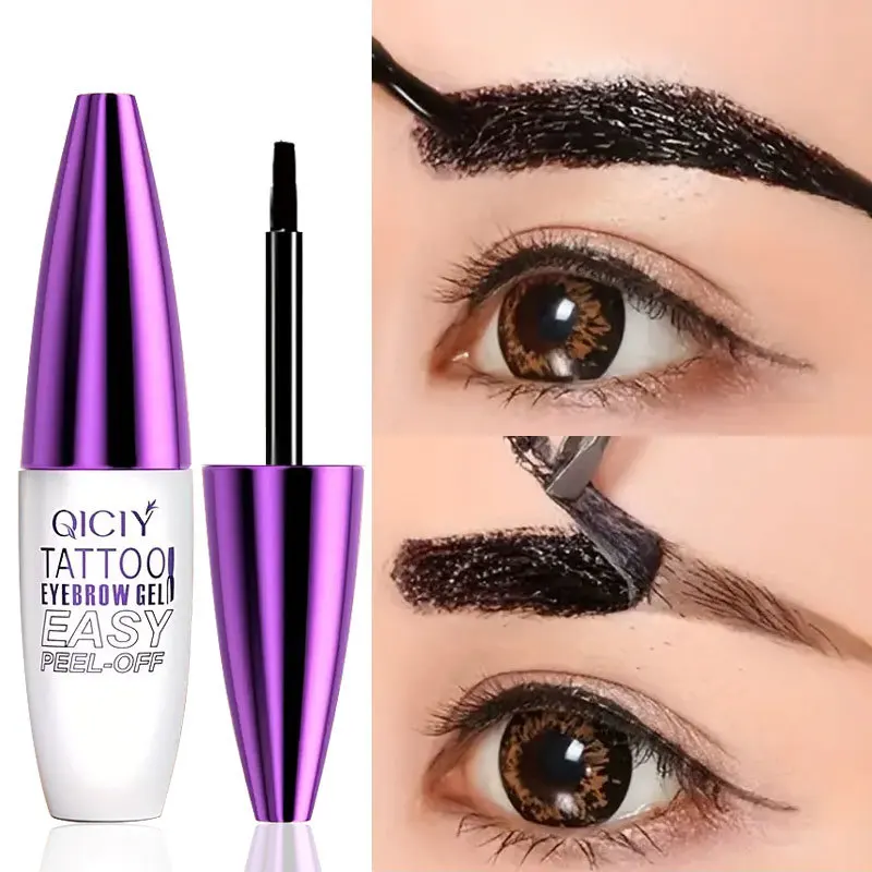 Peel Off Eyebrow Tint Waterproof Long Lasting Brow Tattoo Gel Easy Peel Eyebrow Dye Cream Sweat Proof Natural Wild Brow Makeup
