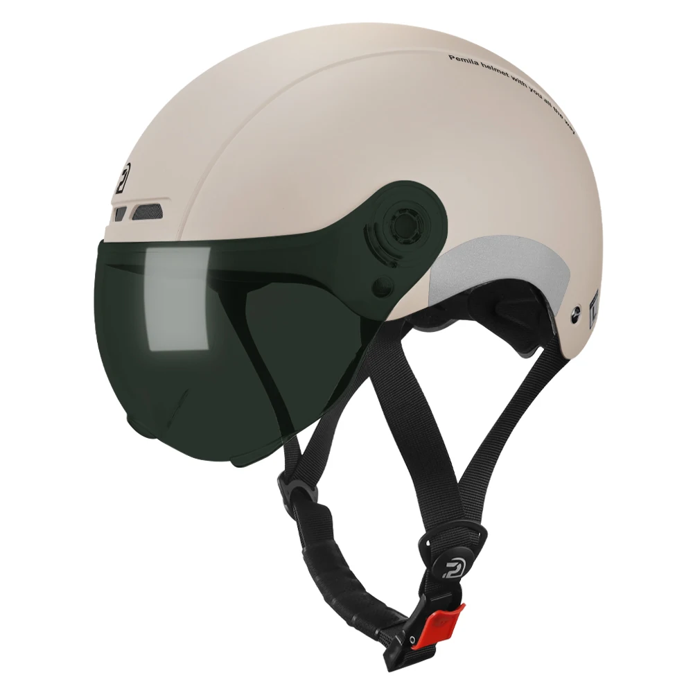 Pemila Fietshelm Met Bril Lens Oorbescherming Reflecterende Sticker Fietshelm Mtb Weg E-Bike Fietshelm Voor Volwassenen