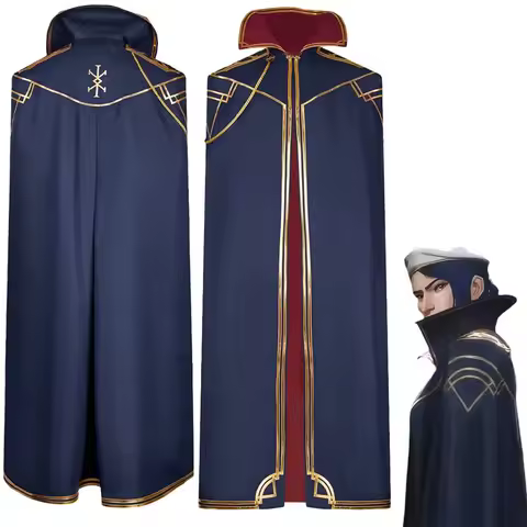 Arcane Caitlyn Kiramman Cosplay Dark Blue Cloak Costume Game LOL Disguise Long Cape Outfits Halloween New Years Dress UP Suit