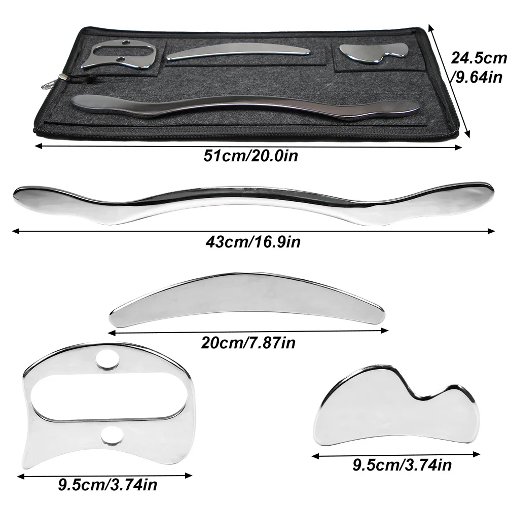 4pcs Muscle Scraper Stainless Steel Gua Sha Scraping Massage Tool Set IASTM Tools Great Soft Tissue Mobilization Tool