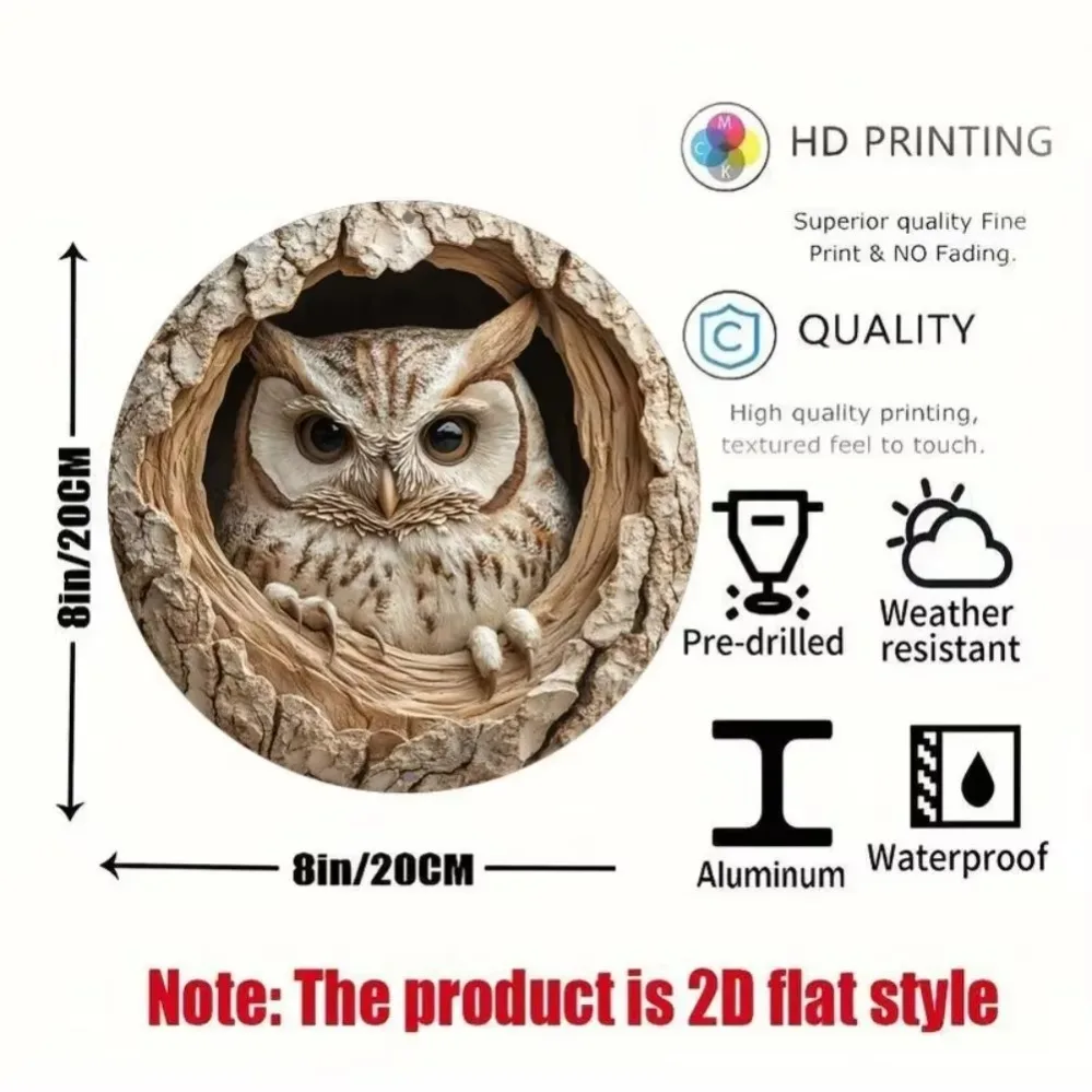 Delightful 2D Owl-Inspired Sign:Ideal for adorning the walls of bars,kitchens, and cafes,a wonderful Valentine's&holiday gift