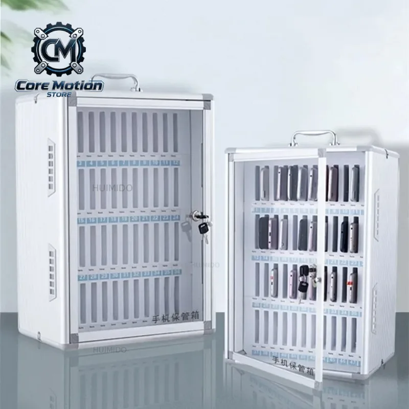 Portable Suitcase Mobile Phone Custody Safe Deposit Box Wall Mounted Smartphone Storage Aluminum Alloy Cabinet Locker with Lock
