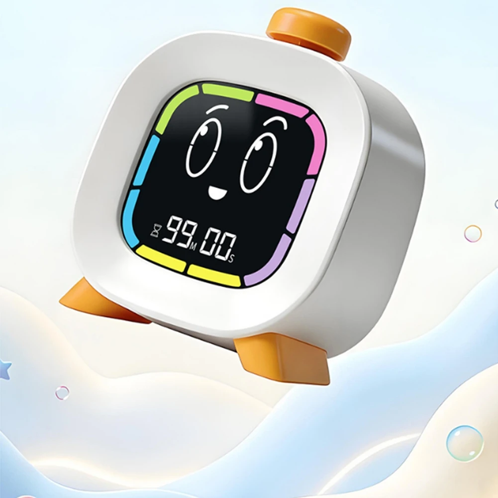 B03B-Rechargeable Digital Visual Timer For Kids,99-Minute Countdown, LED Backlit, 4 Cute Emotion Faces-Time Management Tool
