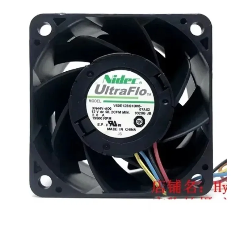 New Cooler Fan for NIDEC 6038 12V 2A V60E12BS10M3 Server Cooling Fan 60 * 60 * 38MM