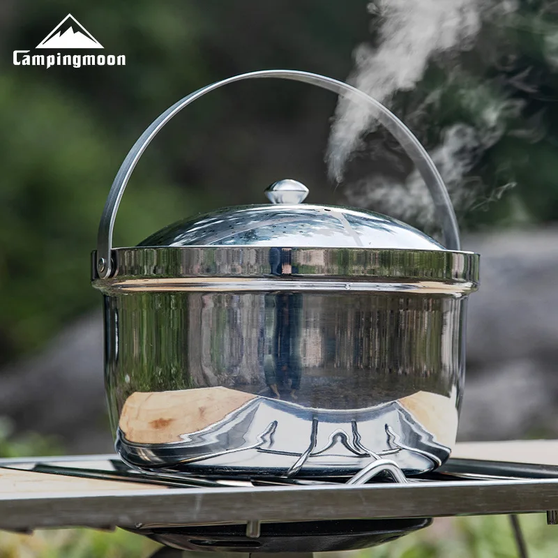 

CC-21 Heavy-Duty Outdoor Camping Stove with Thickened Stainless Steel, Portable Camping Soup Pot for Hiking and Road Trips