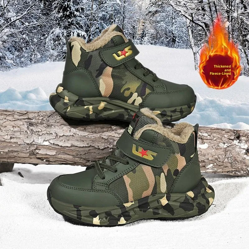 2025-winter-camouflage-tactical-boots-for-boys-physical-training-combat-oes-basic-equipment-for-youth-high-top-boot