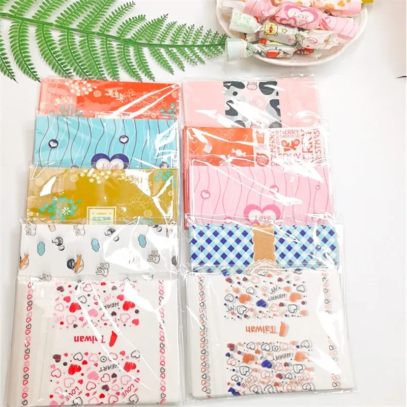 

500Pcs/Lot DIY Handmade Nougat Candy Packaging Oil Paper Milk Taffy Wrapper New Year Gift Random Style