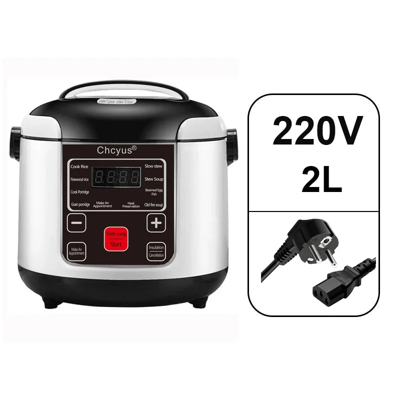 

220V Electric Rice Cooker Intelligent Automatic Household Kitchen Cooker 2L Portable Preservation Electric Rice Cookers