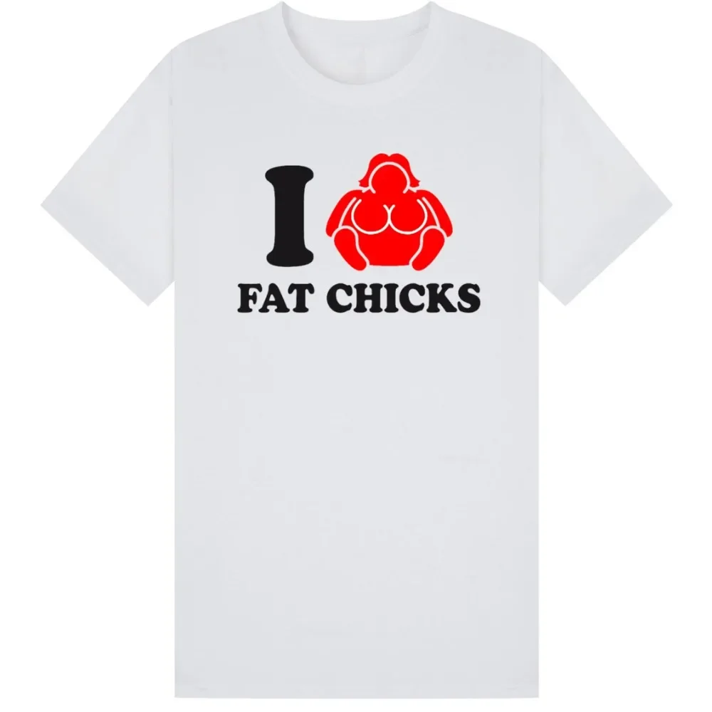 أنا أحب الفراخ الدهون تي شيرت الرجال النساء للجنسين BBW الفتيات الكبيرة السمين السيدات بلايز مضحك طباعة الجولة الرقبة التي شيرت لطيف الجرافيك تيز #3