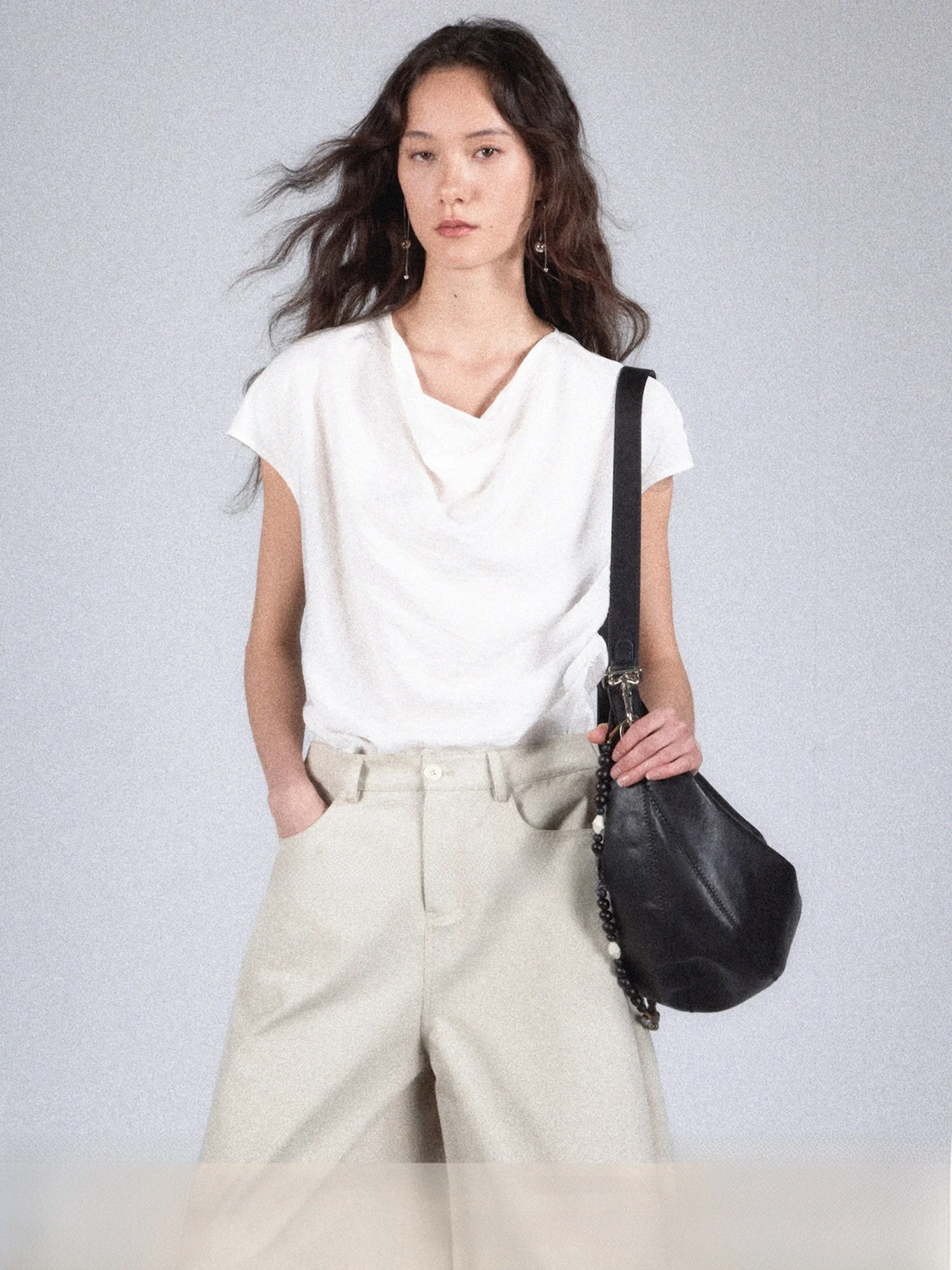 

Женская свободная рубашка Ele Pure Color с расклешенными рукавами и сборками на талии, весна-лето, повседневная