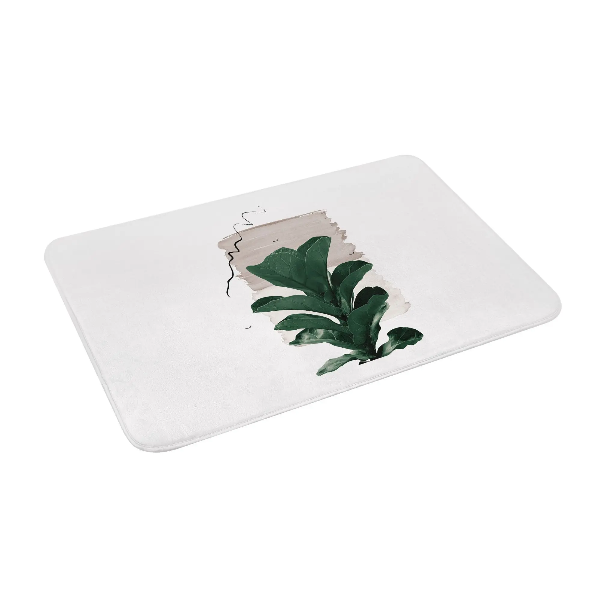 

Fiddle Leaf Abstract - Naturelle Anti-slip Doormat Floor Mat Sand Rug for Kitchen Entrance Home Living room Footpad Mats
