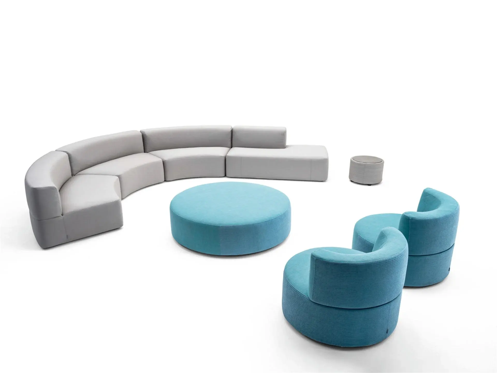 & Factory Wholesale Modern S Shaped Fabric Outdoor Sofa Sets for Hotel Villa Use