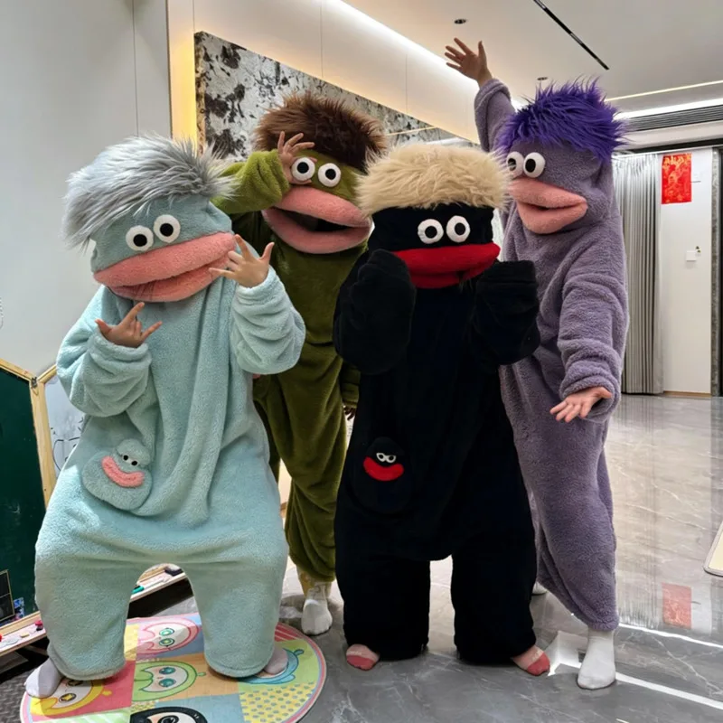

Флисовая пижама-комбинезон с капюшоном в стиле кавайи, милый мультяшный костюм для пар, косплей, мужская и женская домашняя одежда для сна с длинными рукавами, верхняя одежда