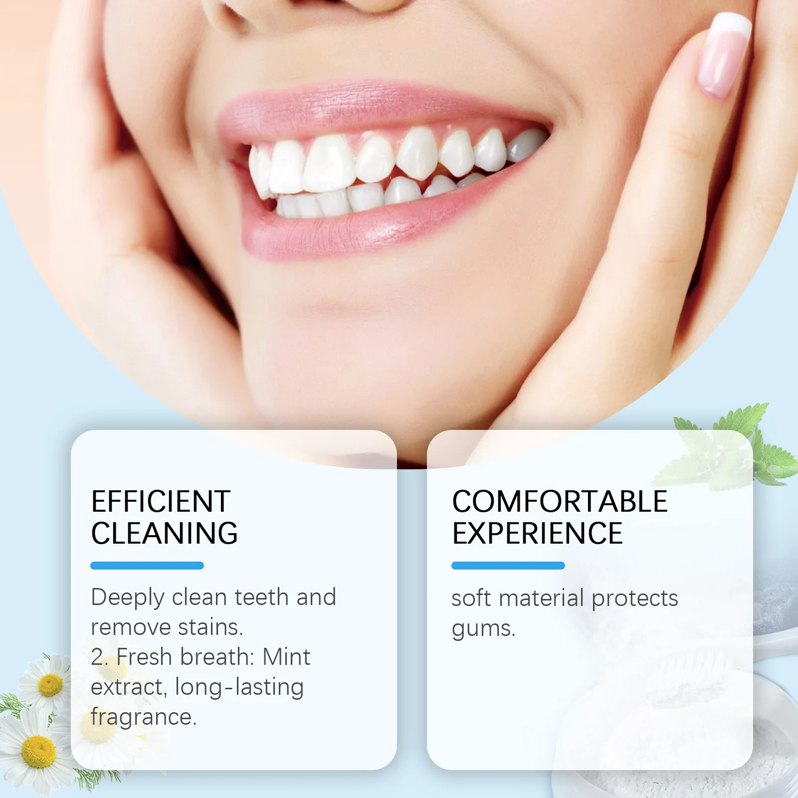 Mint Teeth Brightening Powder Remove Plaque Stains Fresh Bad Breath Deep Cleaning Dental Increase Oral Hygiene Teeth Care Powder