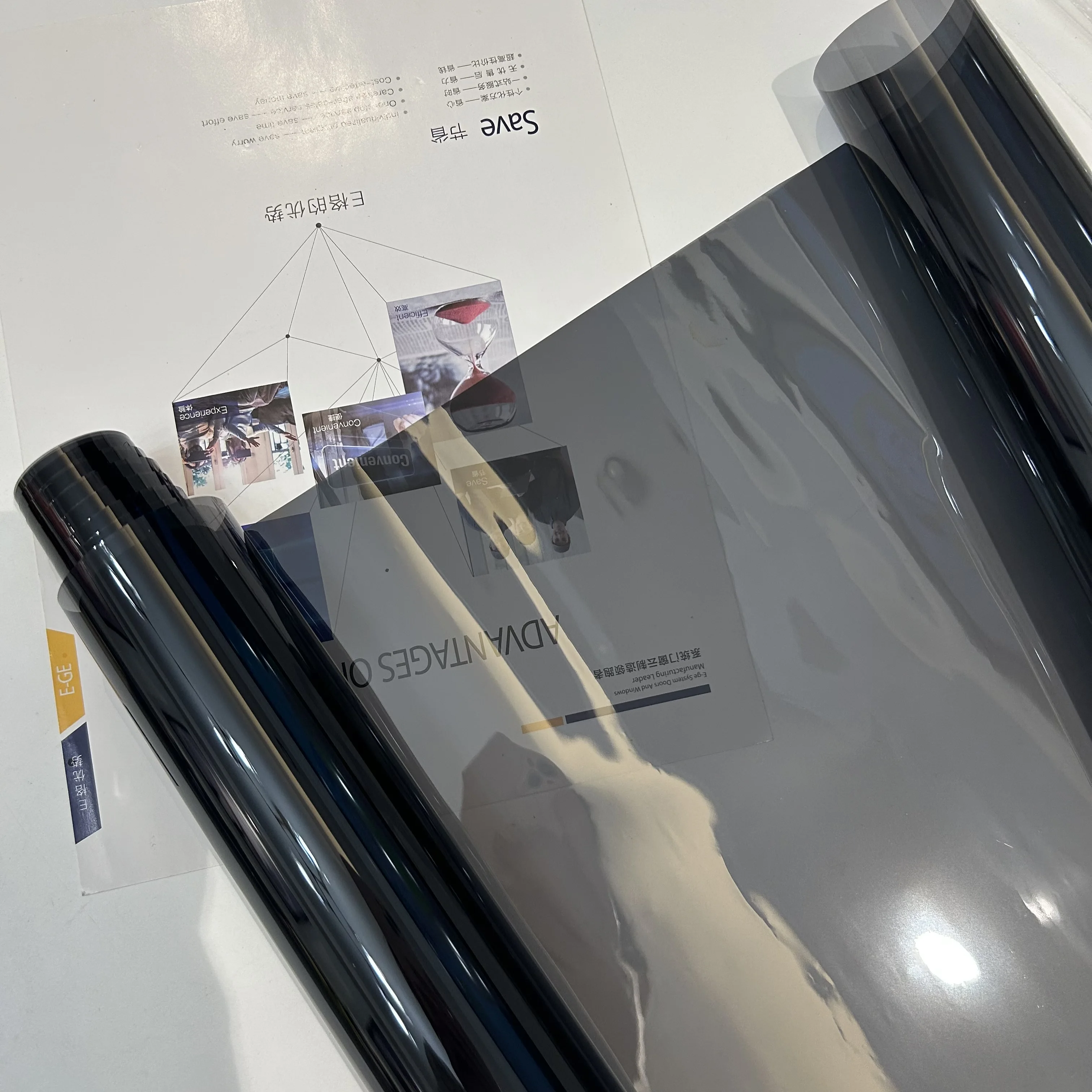 1 Rolle 50x3m Schwarze Autofenster-Tönungsfolie Glasaufkleber VLT 1%-70% Sonnenschutz Fenstertönung Solar-UV-Schutzfolien Aufkleber – Detail 11