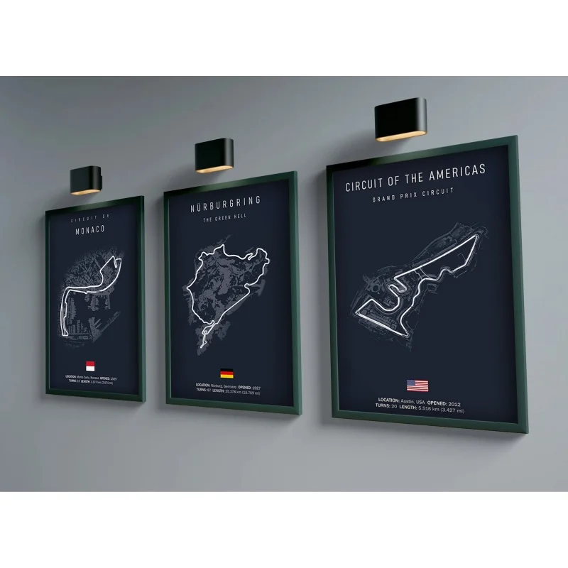 Formula 1 Imola Monaco Track Circuit Canvas Painting F1 Wall Art Nordic Poster Aesthetic Motorsport Race Picture for Home Decor