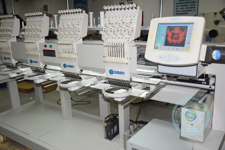 6 Heads 12/15 Needles Computer Ultrasonic Industrial Automatic Embroidery Machine With Cap Weaving