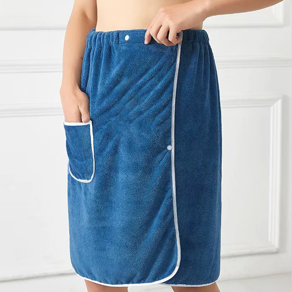 Men Home Bathrobe Men Adjustable Towel Wrap 65 140cm 25.6 55.1inch Men's Plush Bathrobe Polyester Moderate Elasticity