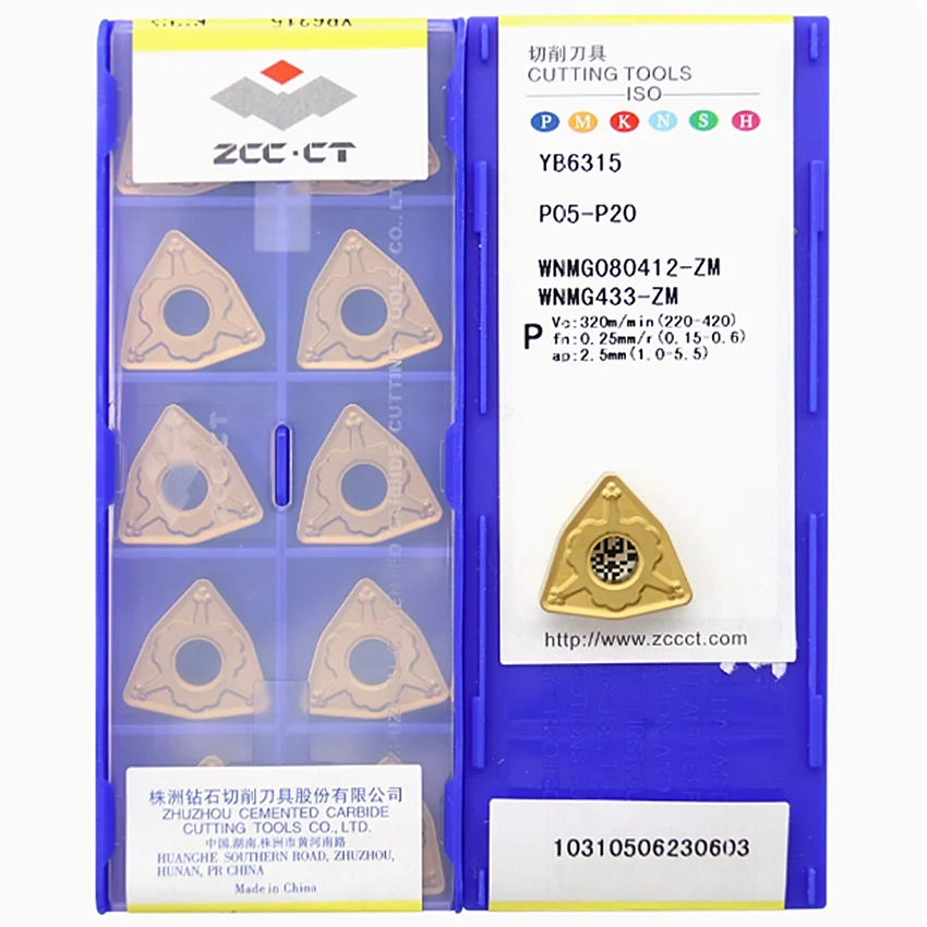 

WNMG080404-ZM YB6315/WNMG080408-ZM YB6315/WNMG080412-ZM YB6315 ZCC.CT Твердосплавные пластины для лезвий с ЧПУ, токарные инструменты, вставки, 10 шт./кор.