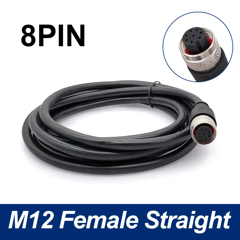 M12 Sensor Connector Kabel Waterdichte plug Mannelijke & Vrouwelijke 4 5 8Pin + 2 m PVC lijn A Type Sensor connectoren