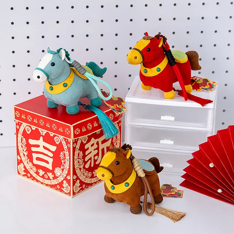 Милый талисман, плюшевый брелок с пони, кавайный брелок со знаком зодиака, лошадь, мягкая кукла, рюкзак, подвесной интерьер автомобиля, подвеска, украшение, подарок на Новый год