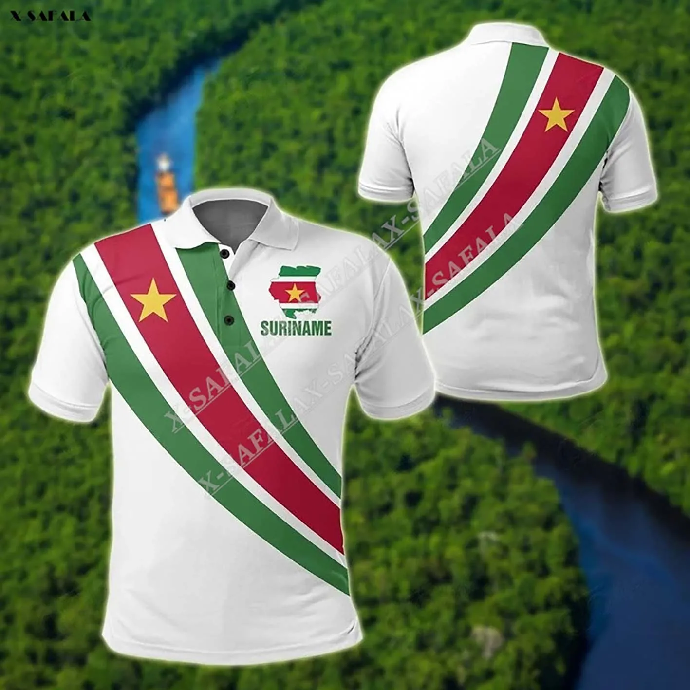 

Surinam Flag Coat Of Arms 3D Print Men Ventilat Polo Shirt Collar Short Sleeve Street Wear Casual Tee Top Shirt