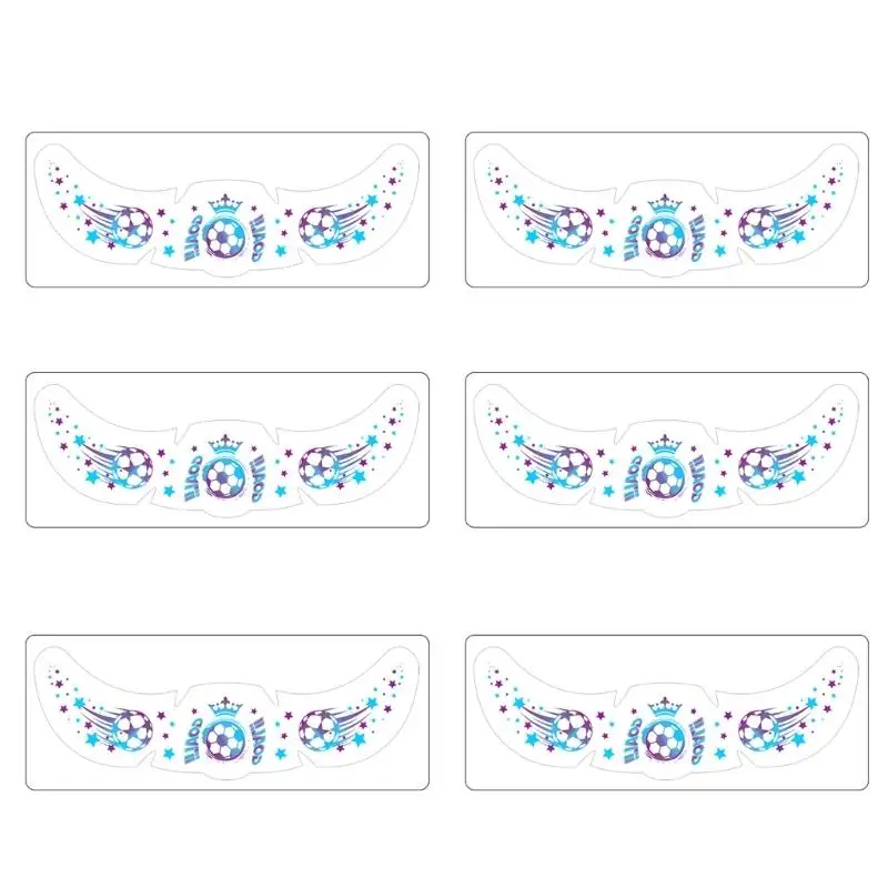 39BD Temporary Face Decal Sticker Set for Soccer Game Day, 6 Sheet Cheek Stickers for Fan Party and Tournament Looks