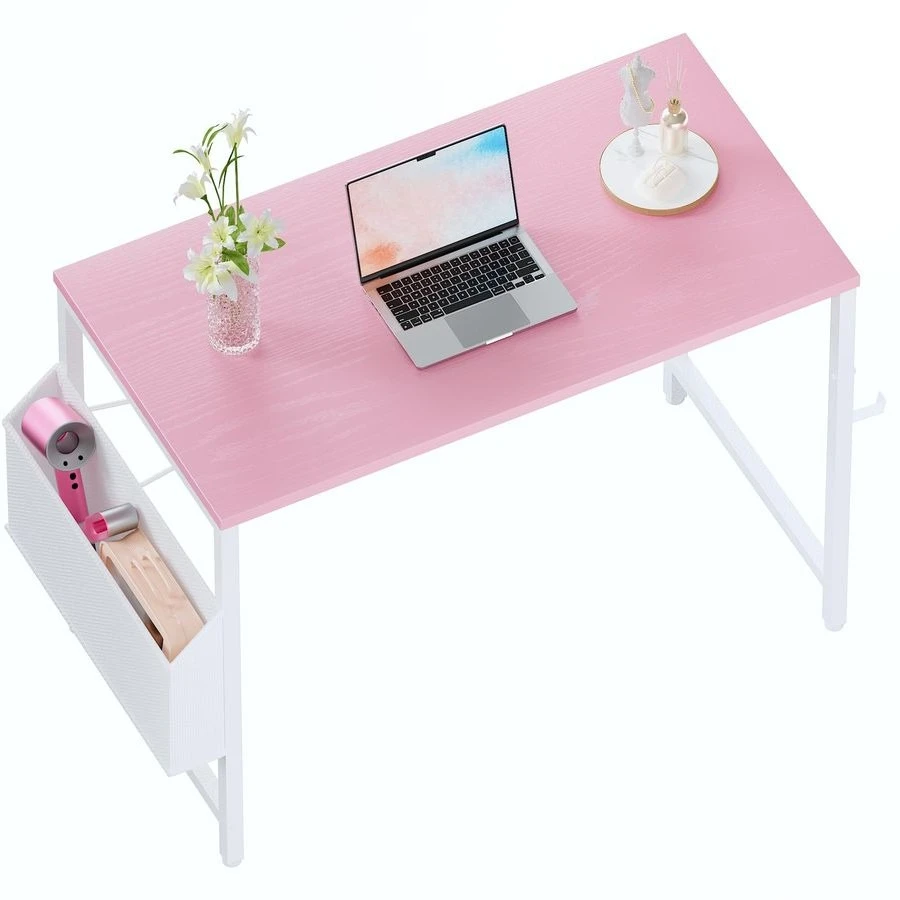 32 Inch Computer Desk for Small Spaces with Storage Bag, Home Office Work Desk with Headphone Hook, Small Office Desk Study Writ