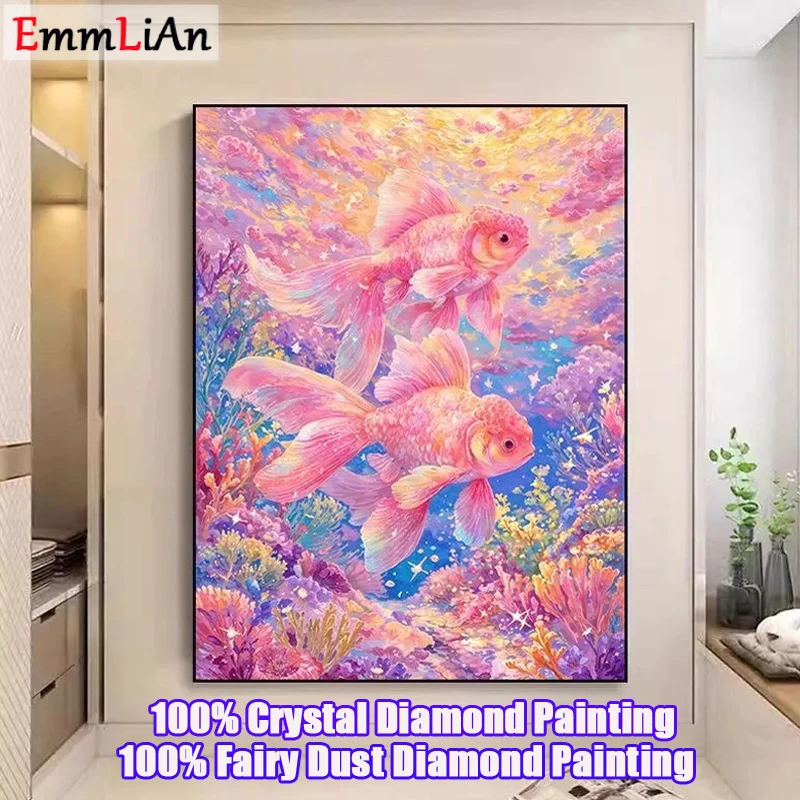 AB Fairy Dust Drill Diamond Painting Fish 5D DIY Animal Cross Stitch Embroidery Kit Full Crystal Mosaic Picture Art Wall Decor