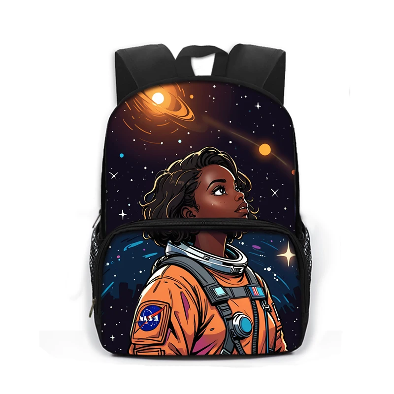 13inch Afro Black Nurse Girl King Reading / Play Guitar Violin Backpack for 3-6 Years Old Children School Bag Kids Bookbags Gift