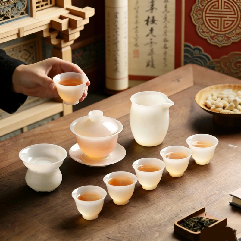 Whisk Kung Fu Tea Sets Camping China Clear Container Porcelain Tea Pot Sets Mates Bowl Conjunto De Xicaras Matcha Accessories