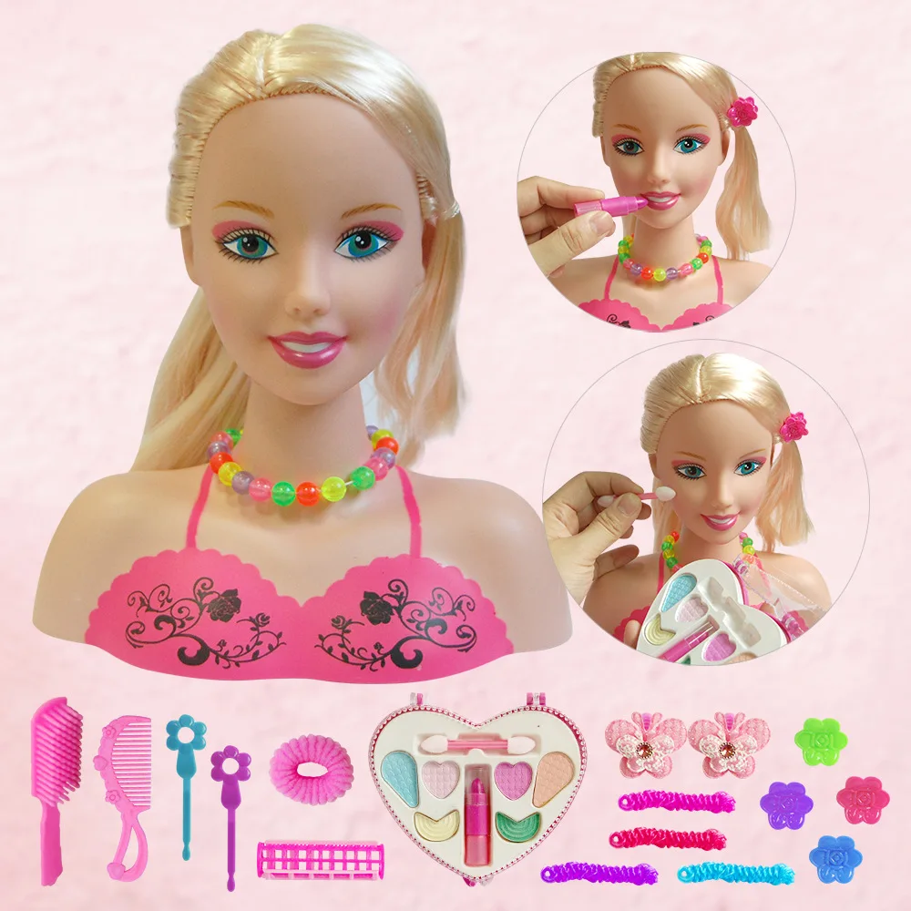 Mode Nette Halbkörper Make-Up Frisur Puppe Mannequin Kopf Spielzeug Kinder Prinzessin Dress Up Praxis Schöne Mädchen Spielen Haus Spielzeug