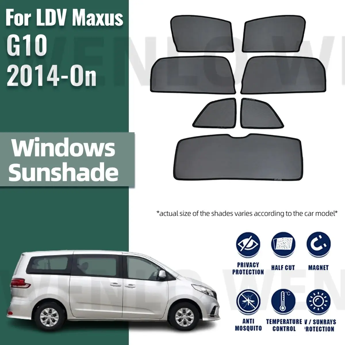 

Для LDV Maxus G10 2014-2023 Магнитный автомобильный солнцезащитный козырек, передняя лобовое стекло, рамка, занавеска на заднее боковое детское окно, солнцезащитный козырек