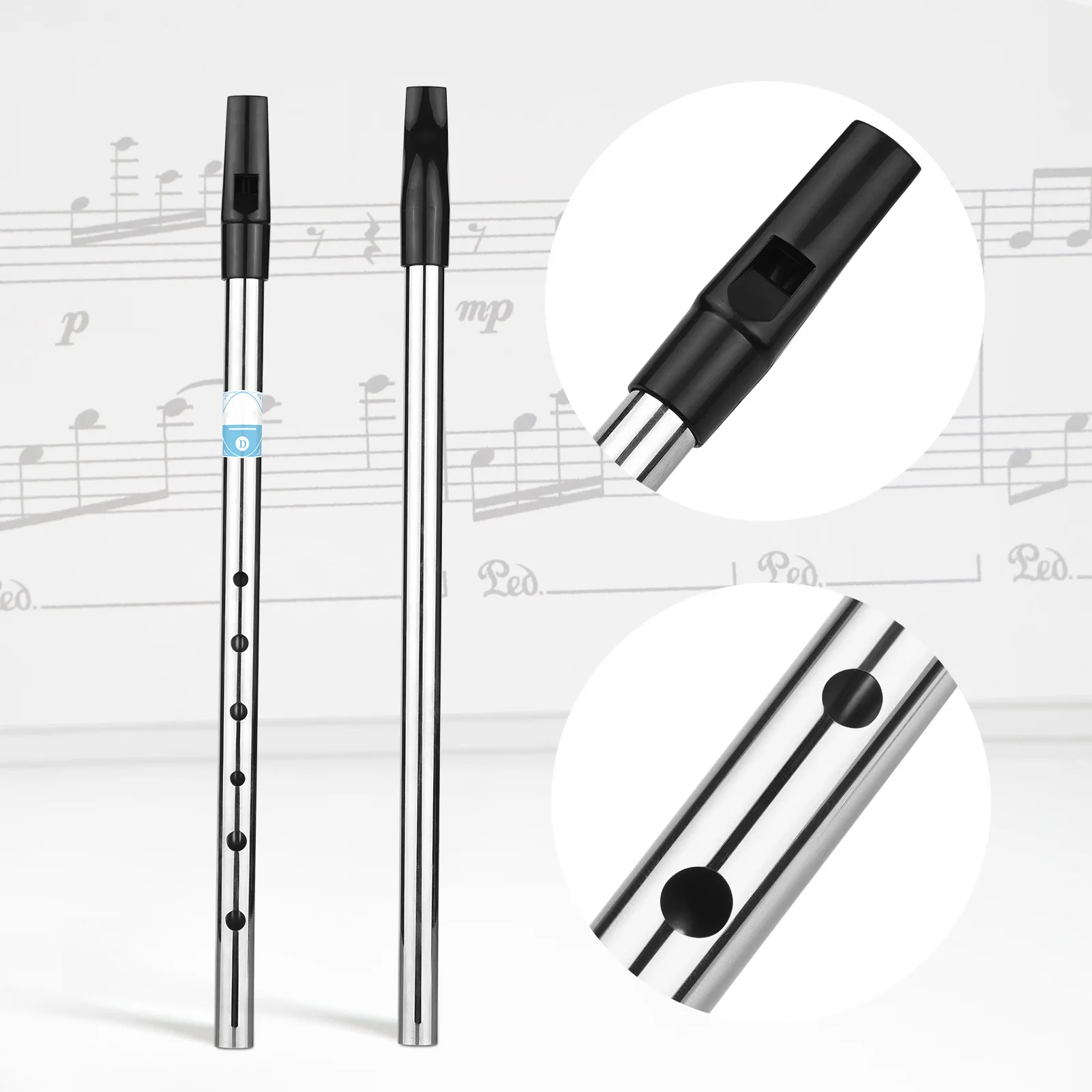 Irish Whistle Flute Key of D 6 Holes Flute Wind Musical Instruments for Beginners Intermediates Experts