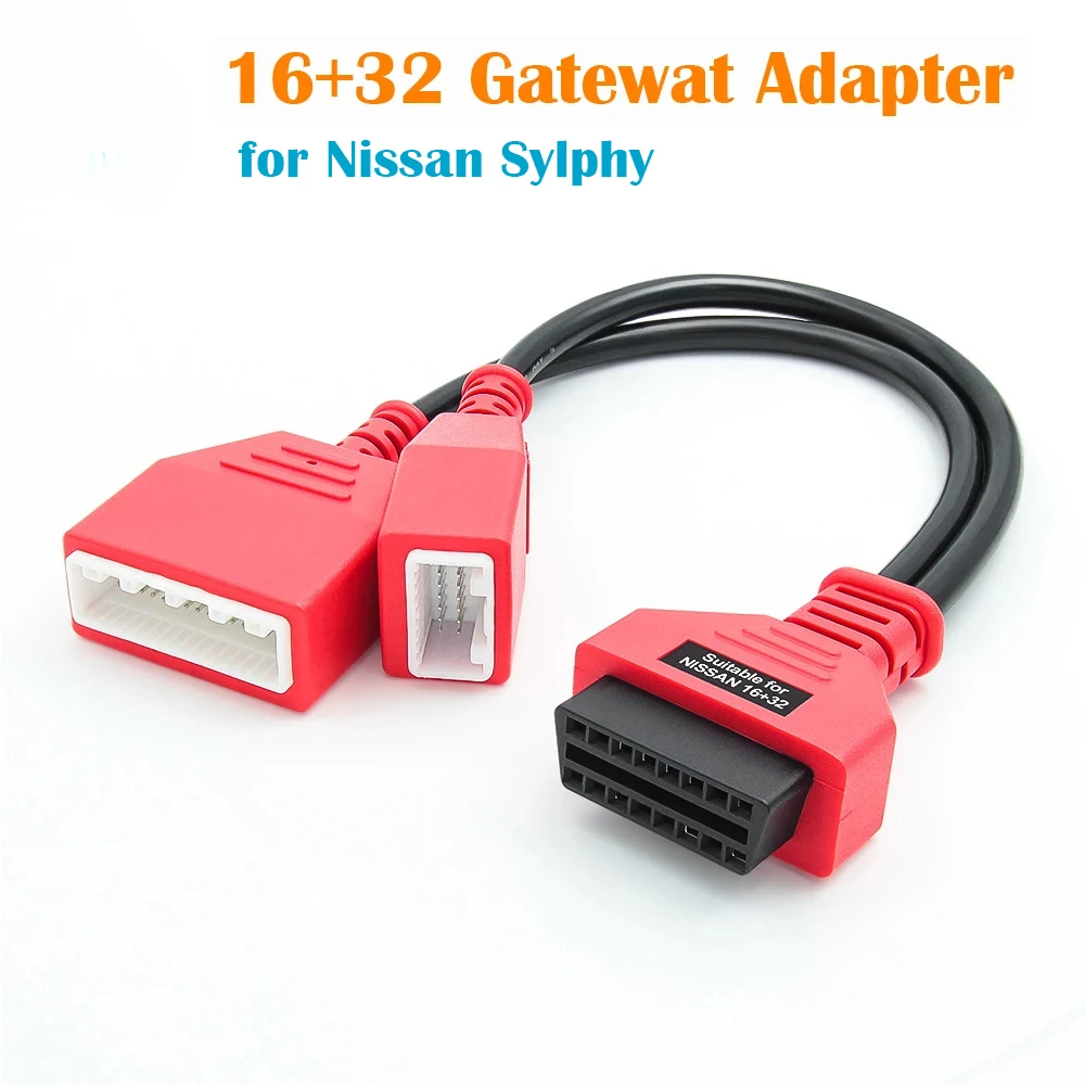 For Nissan Sylphy 16+32 Gateway Adapter Sylphy 16pin Cable Adding Key No Need Password Work with Autel IM508 IM608 Lonsdor K518S