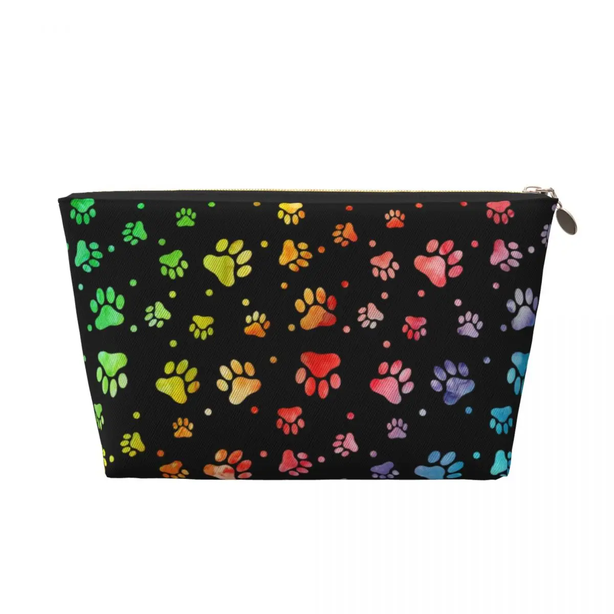 Custom Dog Paw Watercolor Cosmetic Bag Women Fashion Big Capacity Makeup Case Beauty Storage Toiletry Bags