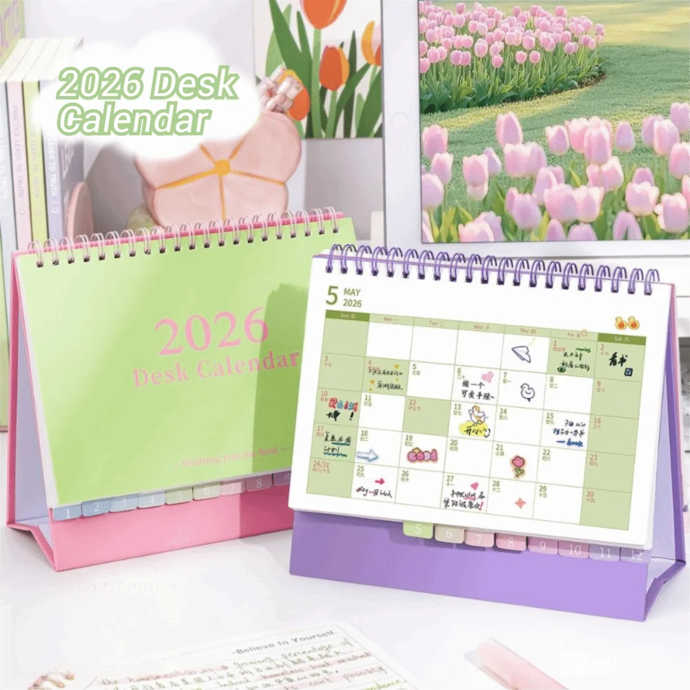 

Simple Portable 2026 Desk Calendar Schedule Mark Desktop Display Desktop Calendar Notepad Calendar Desktop Ornaments